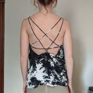 Strapy back black tank top